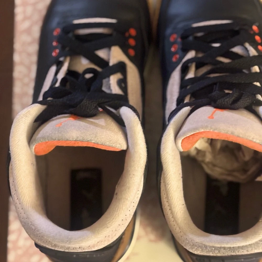 Jordan Black Brown Grey Orange Accent Sneakers